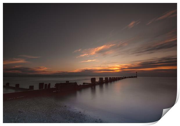 Sunrise In Cleethorpes Print by Peter Anthony Rollings