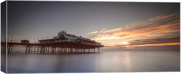 Sunrise In Cleethorpes Canvas Print by Peter Anthony Rollings