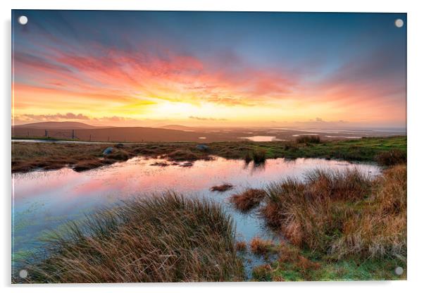 Sunrise over the Western Isles Acrylic by Helen Hotson