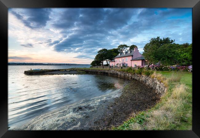 Empacombe Quay in Cornwall Framed Print by Helen Hotson