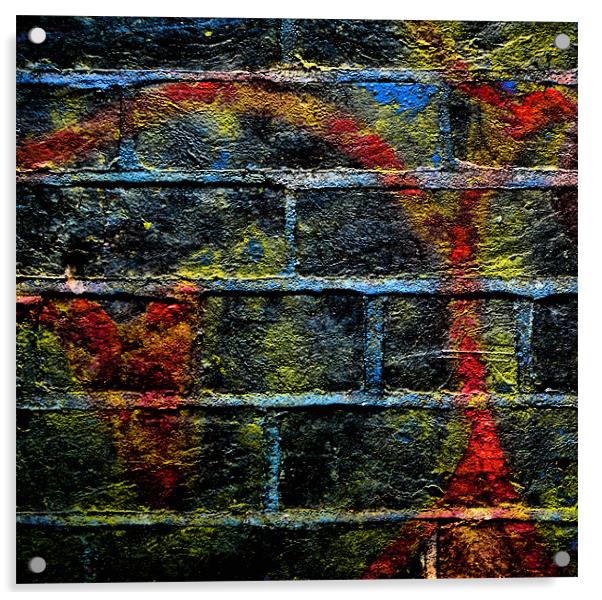 graffiti bricks Acrylic by Heather Newton