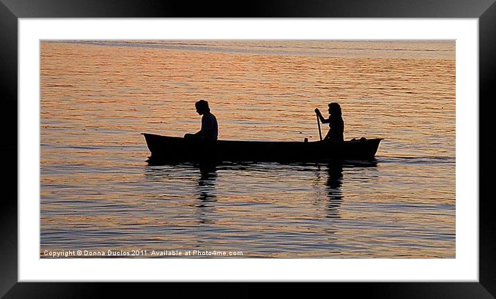Rowing Framed Mounted Print by Donna Duclos