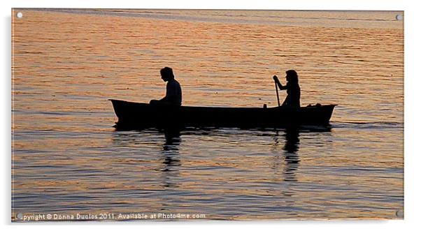 Rowing Acrylic by Donna Duclos