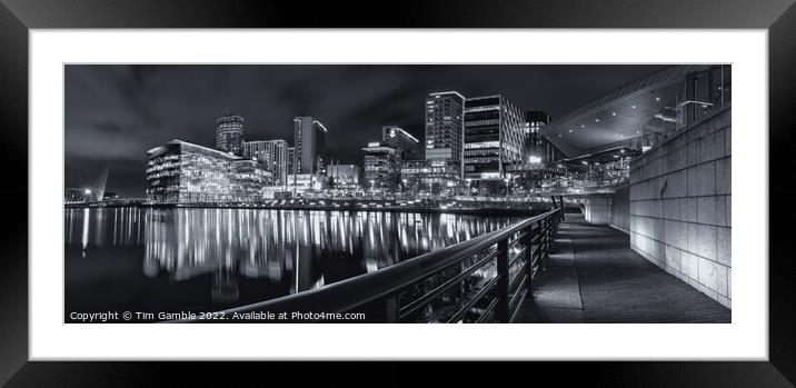 Media City by night Framed Mounted Print by Tim Gamble