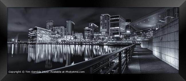 Media City by night Framed Print by Tim Gamble