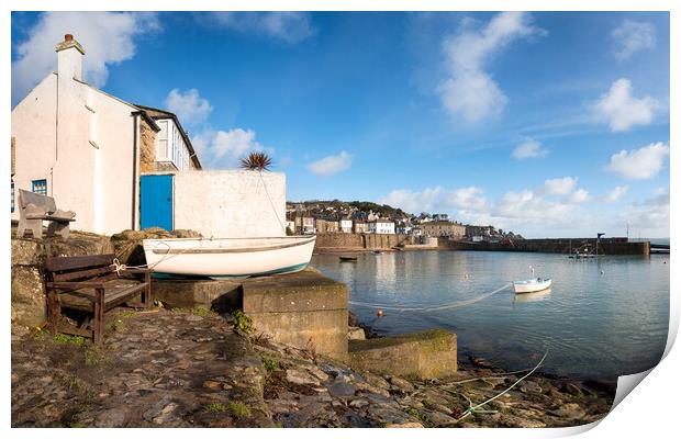 Mousehole Harbour Print by Helen Hotson