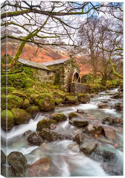The old mill at Borrowdale  Canvas Print by Helen Hotson