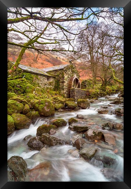 The old mill at Borrowdale  Framed Print by Helen Hotson