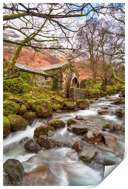 The old mill at Borrowdale  Print by Helen Hotson