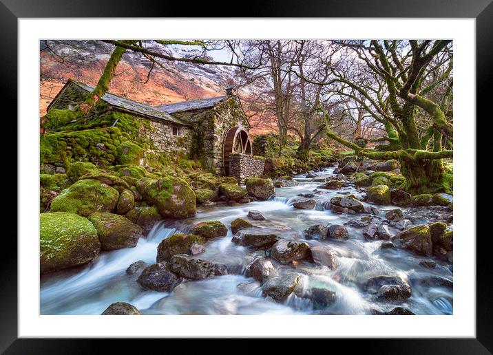An ancient water mill on the banks of Combe Gill  Framed Mounted Print by Helen Hotson