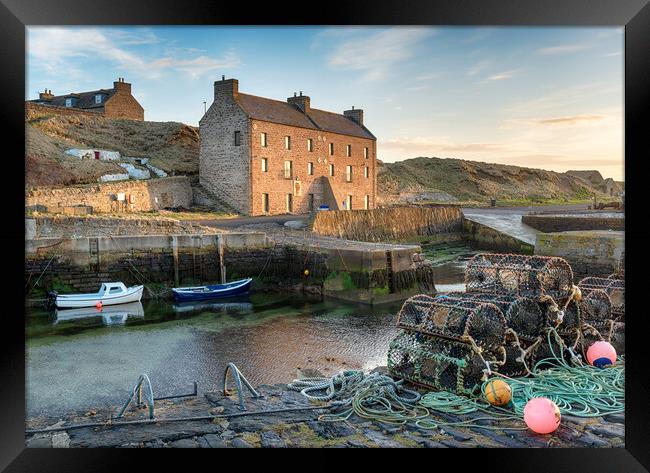 Keiss Harbour in Scotland Framed Print by Helen Hotson