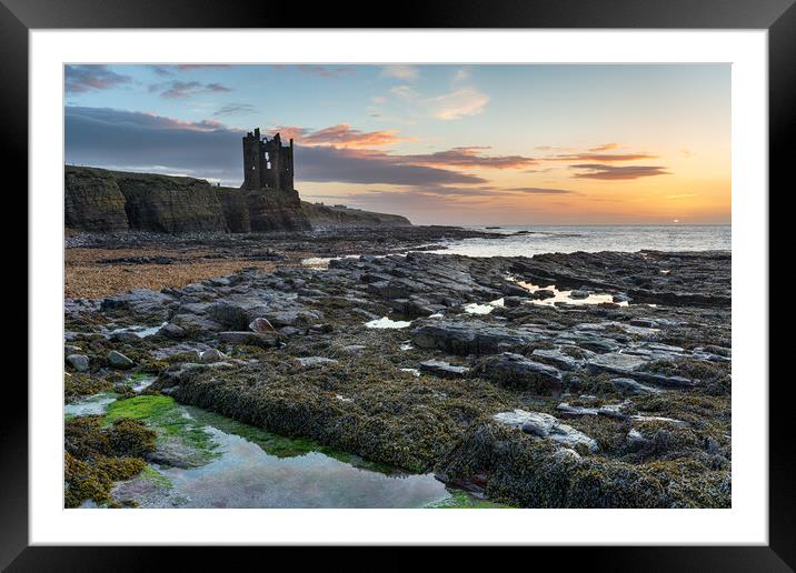 Beautiful sunrise at Keiss Castle  Framed Mounted Print by Helen Hotson