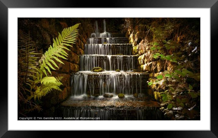 Magical Waterfall Peak District  Framed Mounted Print by Tim Gamble