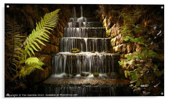 Magical Waterfall Peak District  Acrylic by Tim Gamble