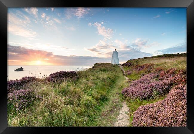 The Pepper Pot Lighthouse at Portreath Framed Print by Helen Hotson