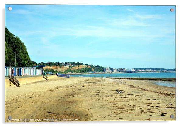 Hope beach towards Sandown, Isle of Wight. Acrylic by john hill