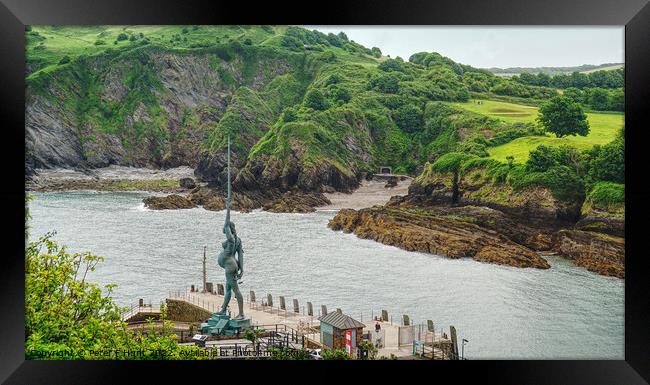 Verity Statue Overlooking The Harbour Entrance  Framed Print by Peter F Hunt
