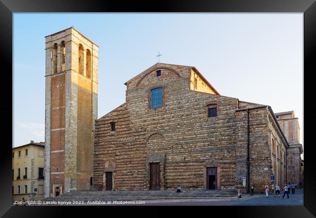 Duomo - Montepulciano Framed Print by Laszlo Konya