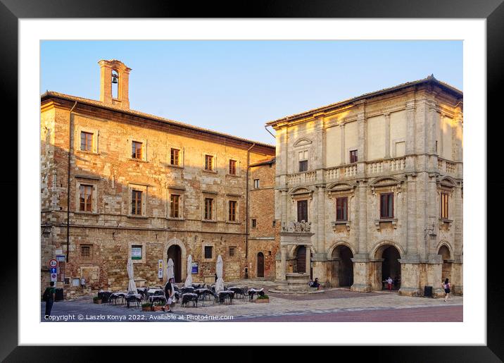 Piazza Grande - Montepulciano Framed Mounted Print by Laszlo Konya