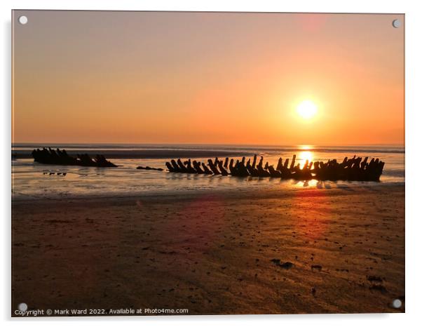 Shipwreck at Sunset. Acrylic by Mark Ward