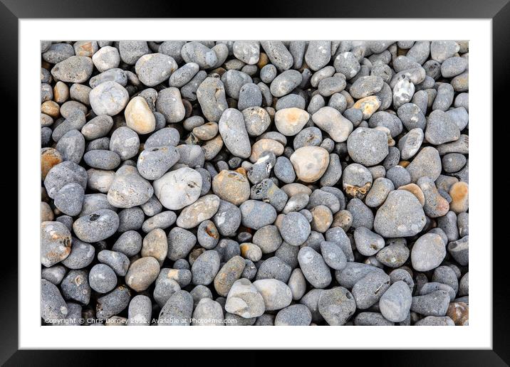 Close-up of Pebbles Framed Mounted Print by Chris Dorney