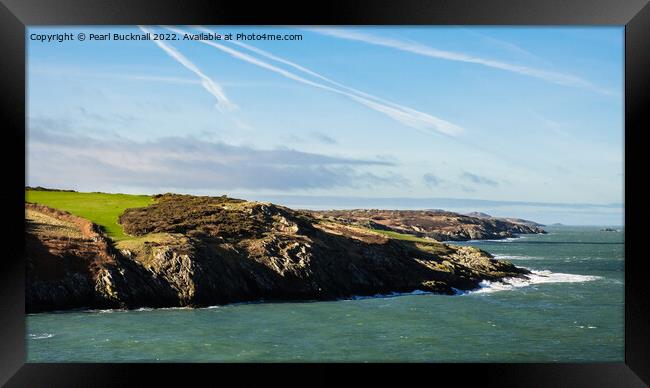 Rocky Coastline of Anglesey from Point Lynas Framed Print by Pearl Bucknall