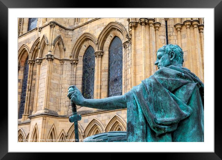 Statue of Constantine the Great at York Minster in York, UK Framed Mounted Print by Chris Dorney