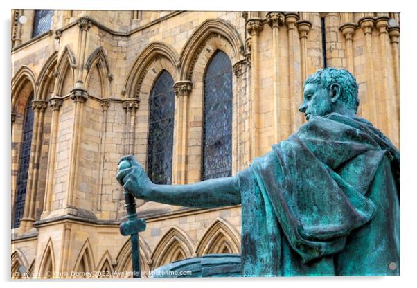Statue of Constantine the Great at York Minster in York, UK Acrylic by Chris Dorney