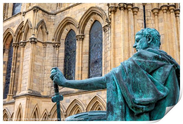 Statue of Constantine the Great at York Minster in York, UK Print by Chris Dorney