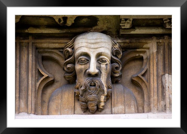 Sculpture on the Exterior of York Minster in York, UK Framed Mounted Print by Chris Dorney