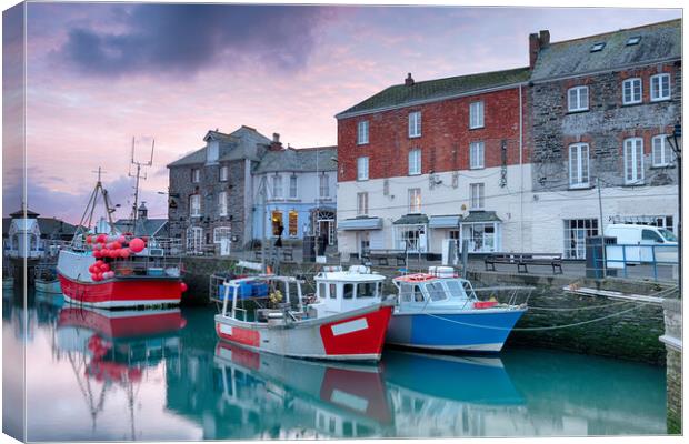 Padstow in Cornwall Canvas Print by Helen Hotson