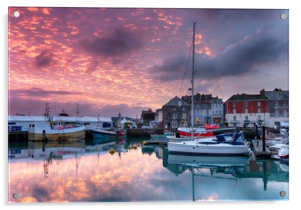 Padstow in Cornwall Acrylic by Helen Hotson