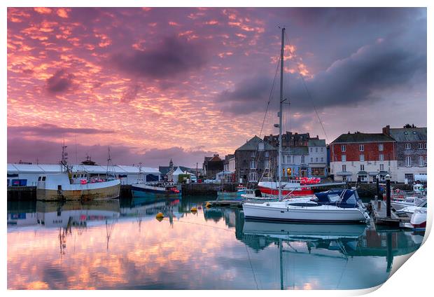 Padstow in Cornwall Print by Helen Hotson