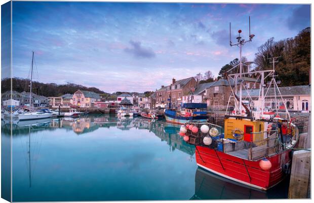 Sunrise Over Padstow Harbour Canvas Print by Helen Hotson