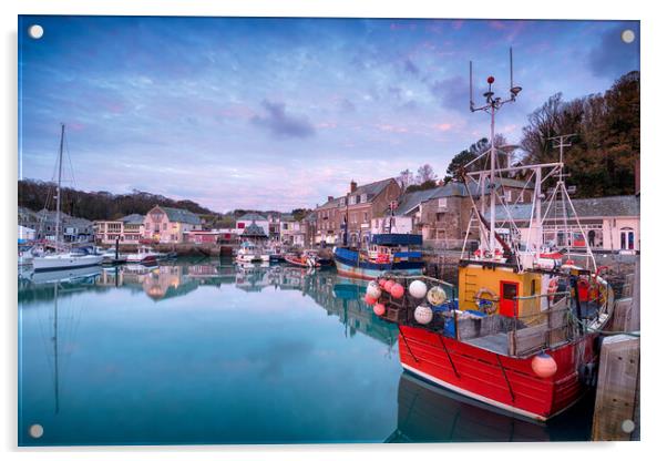 Sunrise Over Padstow Harbour Acrylic by Helen Hotson