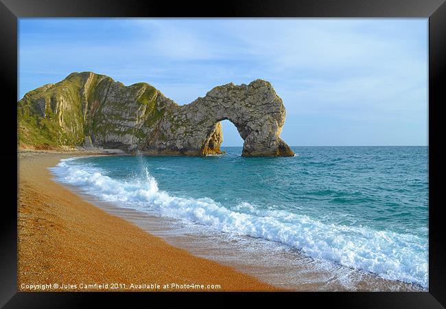 Durdle Door Framed Print by Jules Camfield