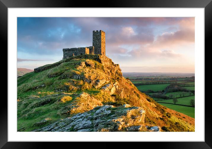 Dramatic Skies over Brentor Chapel Framed Mounted Print by Helen Hotson