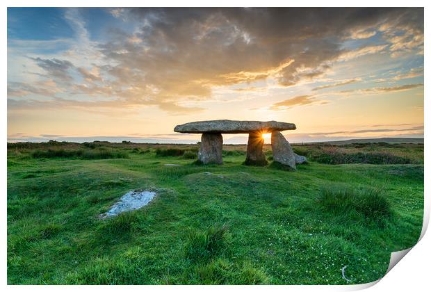 Beautiful sunset over Lanyon Quoit  Print by Helen Hotson