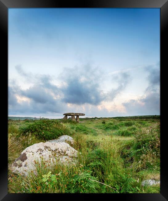 Lanyon Quoit a Neolithic Dolmen Framed Print by Helen Hotson