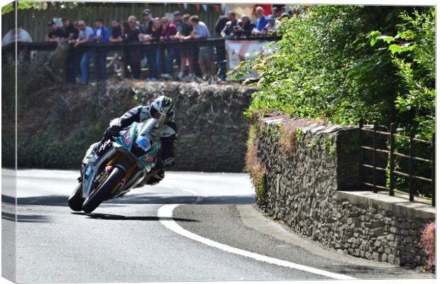 2022 IOM TT tourist trophy races, motorbikes, MotoGP, BSB, WSBK, Gas Monkey, UK England Canvas Print by Russell Finney