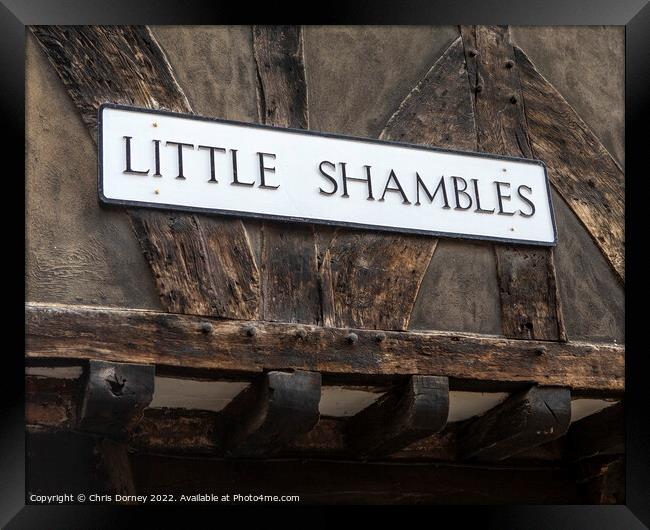 Little Shambles in York, UK Framed Print by Chris Dorney