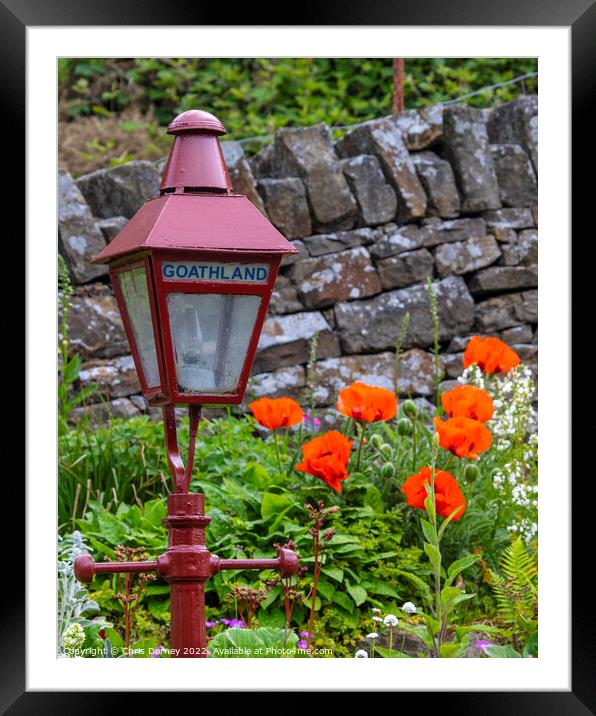 Vintage Lamp at Goathland Railway Station in Yorkshire, UK Framed Mounted Print by Chris Dorney
