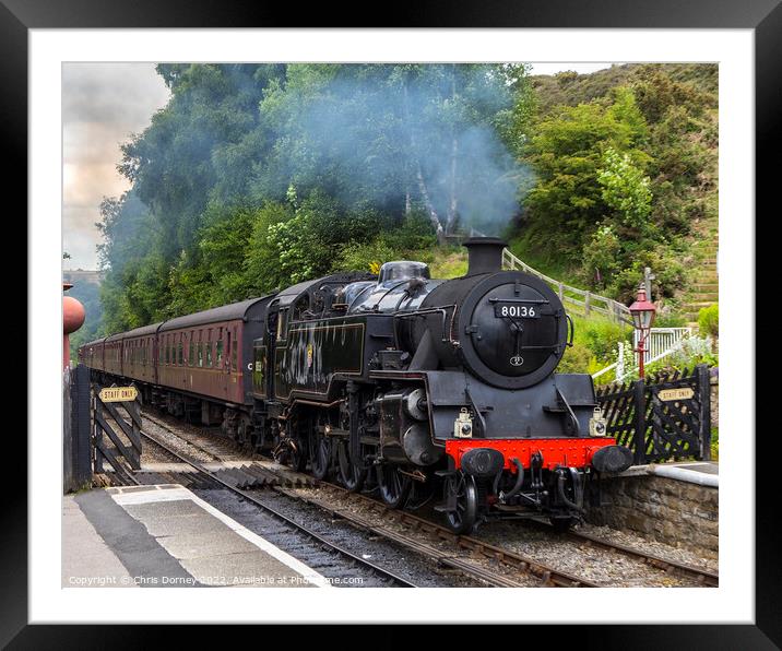 North Yorkshire Moors Railway in Goathland, UK Framed Mounted Print by Chris Dorney