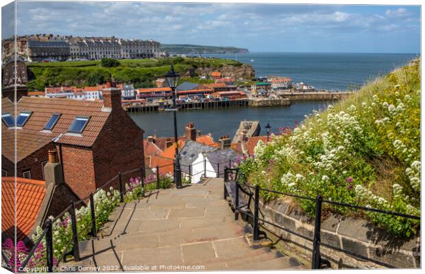 199 Steps in Whitby, North Yorkshire Canvas Print by Chris Dorney