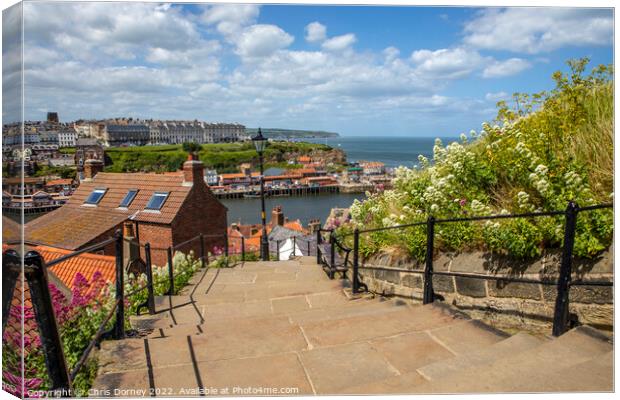 199 Steps in Whitby, North Yorkshire Canvas Print by Chris Dorney