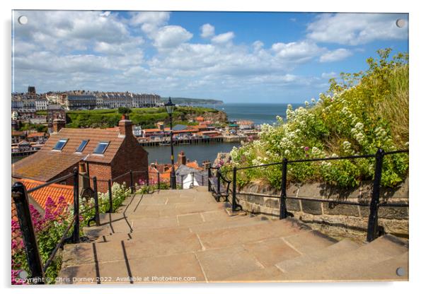 199 Steps in Whitby, North Yorkshire Acrylic by Chris Dorney