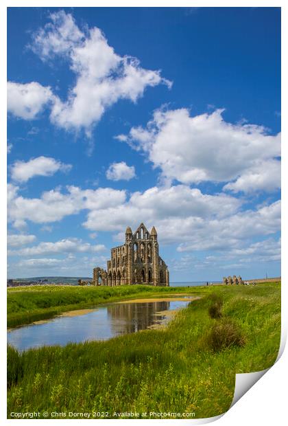 Whitby Abbey in North Yorkshire, UK Print by Chris Dorney