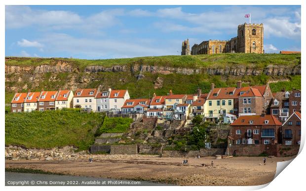 St. Marys Church on the East Cliff in Whitby, North Yorkshire Print by Chris Dorney