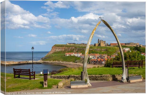 Whale Bone Arch in Whitby, North Yorkshire Canvas Print by Chris Dorney