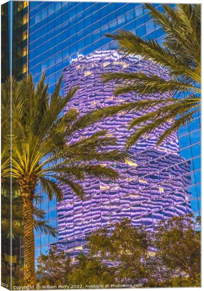 Reflection Purple Building Downtown Miami Florida Canvas Print by William Perry
